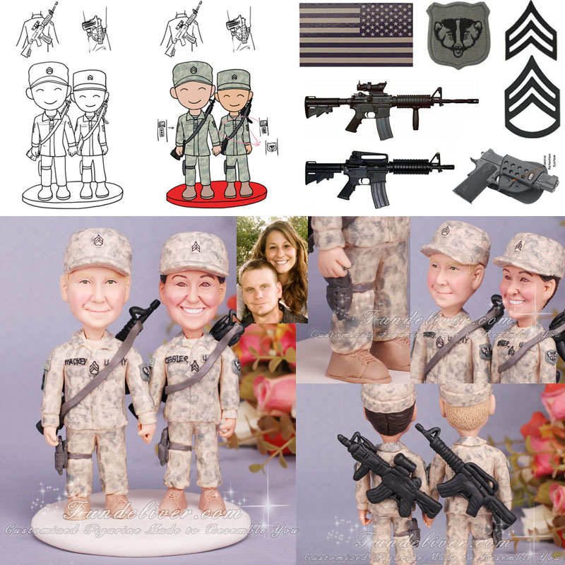 army wedding cake topper